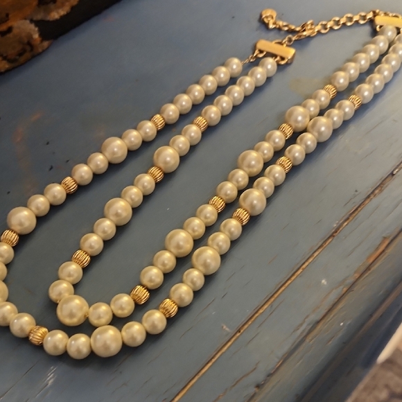 Erwin Pearl Jewelry - Vintage Classic Pearl and Gold Beaded Necklace